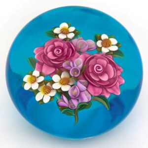 Farfalla Paperweight Rosenfeld Ken Rosenbukett quot Carol quot KR 189