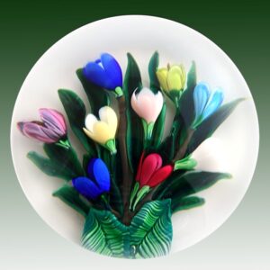 Farfalla Paperweight Saint Louis Bukett Fruehlingsboten SL 886 2