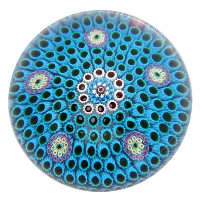 Farfalla Paperweight Saint Louis Carpet Ground Millefiori SL 992
