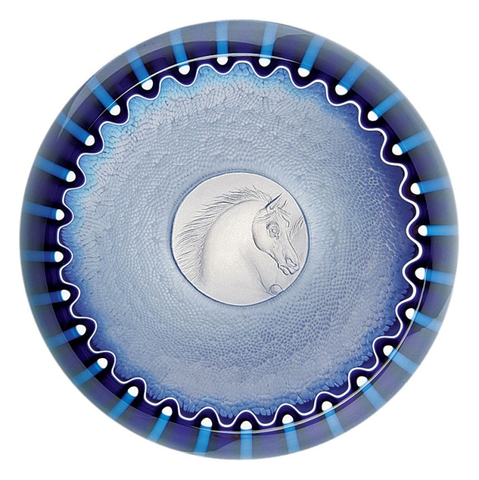 Farfalla Paperweight Saint Louis Cheval Das Jahr des Pferdes SL 140100