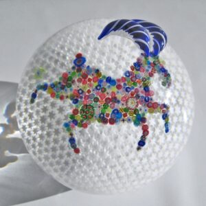 Farfalla Paperweight Saint Louis Chèvre Das Jahr der Ziege SL 15100