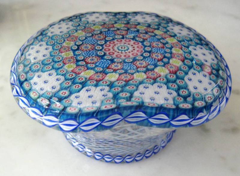 Farfalla Paperweight Saint Louis Clichy Millefiori Koerbchen SL 072