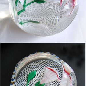 Farfalla Paperweight Saint Louis Convolvulus Morning Glory Ackerwinde SL 090
