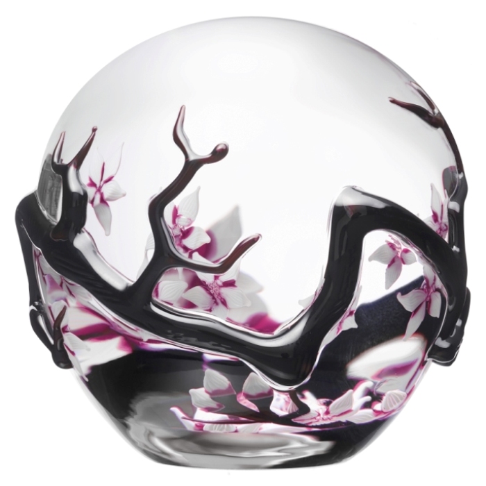 Farfalla Paperweight Saint Louis Fleurs de cerisier Cherry flowers SL 1805