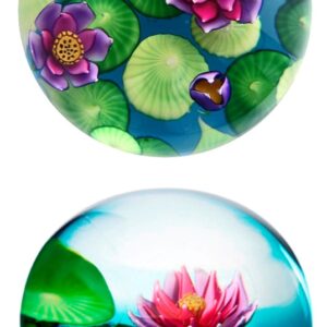 Farfalla Paperweight Saint Louis Fleurs de lotus Lotus Flowers SL 170400