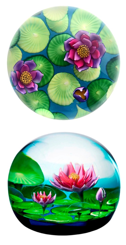 Farfalla Paperweight Saint Louis Fleurs de lotus Lotus Flowers SL 170400