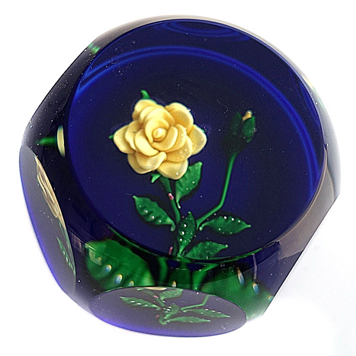 Farfalla Paperweight Saint Louis Gelbe Rose SL 901