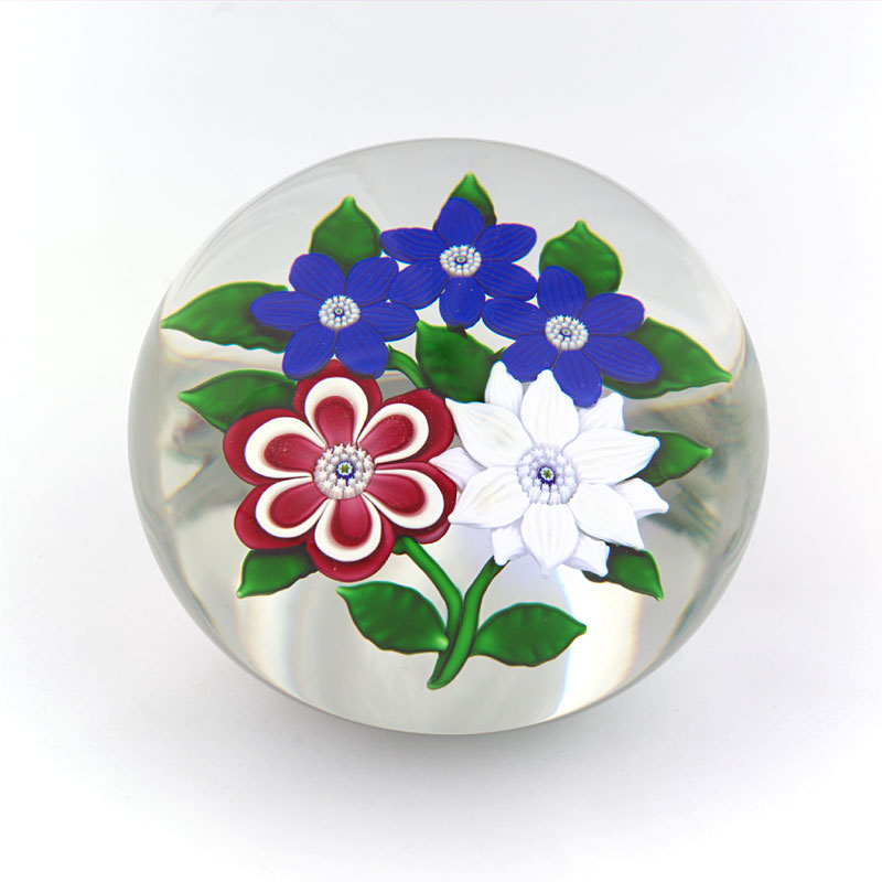 Farfalla Paperweight Saint Louis Klassisches Blumenbukett SL 993