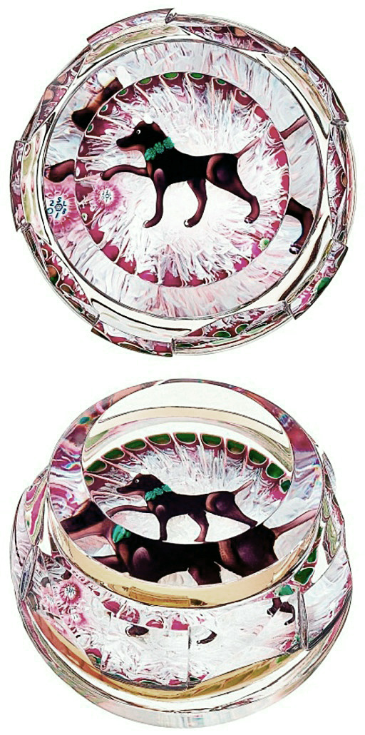 Farfalla Paperweight Saint Louis Le Chien doré The Golden Dog SL 1802