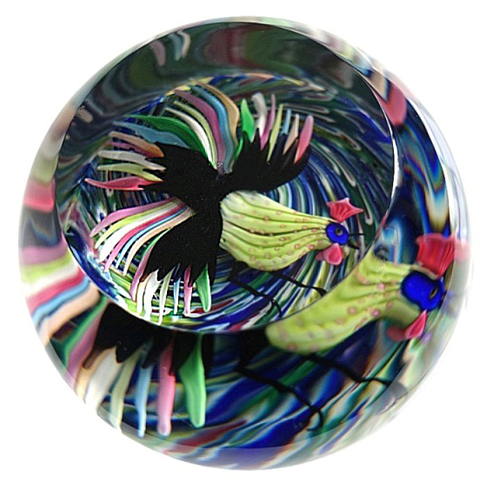 Farfalla Paperweight Saint Louis Le coq The Rooster SL 170100