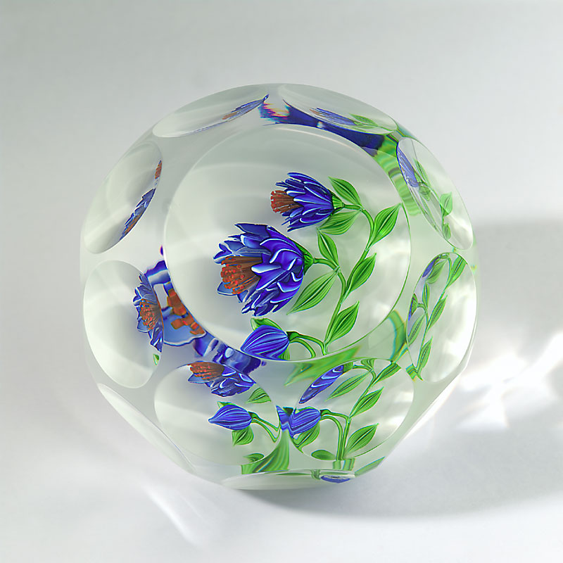 Farfalla Paperweight Saint Louis Les Bleuets SL 705