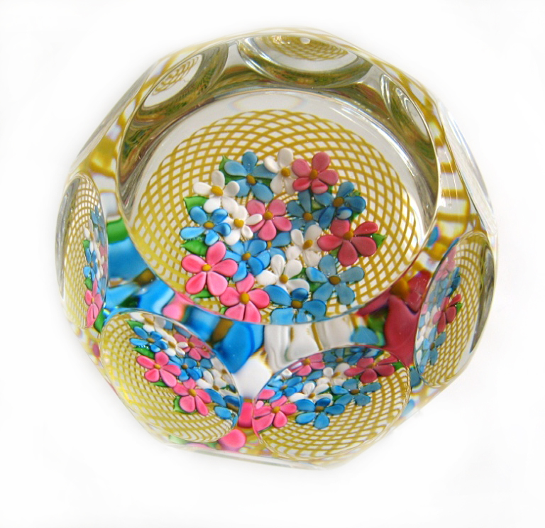 Farfalla Paperweight Saint Louis Memory Vergissmeinnicht SL 0253