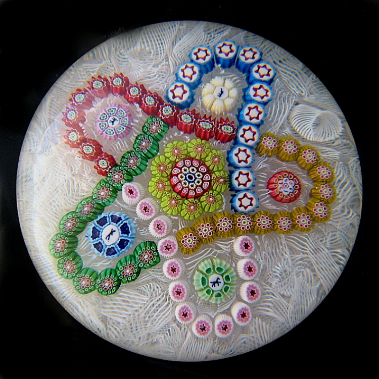 Farfalla Paperweight Saint Louis Millefiori Girlande SL 940