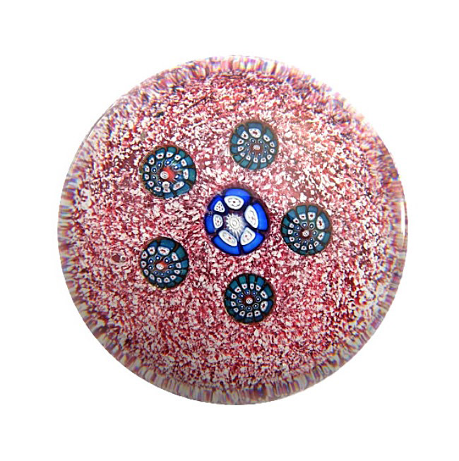 Farfalla Paperweight Saint Louis Millefiori Jasper Ground 311 SL