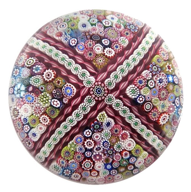 Farfalla Paperweight Saint Louis Millefiori Kreuz SL 070
