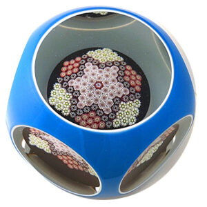 Farfalla Paperweight Saint Louis Millefiori Stern Overlay SL 008 O