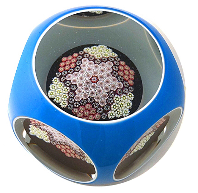 Farfalla Paperweight Saint Louis Millefiori Stern Overlay SL 008 O