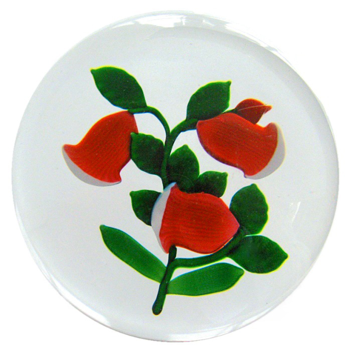 Farfalla Paperweight Saint Louis Orange Glockenblumen Orange Gentian SL 994 2