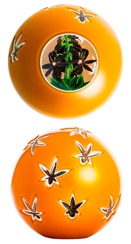 Farfalla Paperweight Saint Louis Orchidée Noire SL 20400