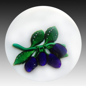 Farfalla Paperweight Saint Louis Pflaumen SL 107