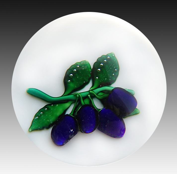 Farfalla Paperweight Saint Louis Pflaumen SL 107