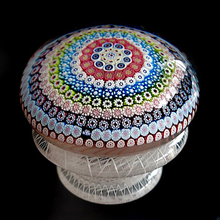 Farfalla Paperweight Saint Louis Piedouche konzentrisches Millefiori SL 013 3