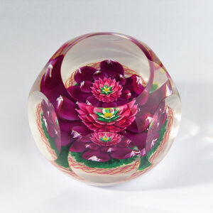 Farfalla Paperweight Saint Louis Pourpre Orchidée SL 0500