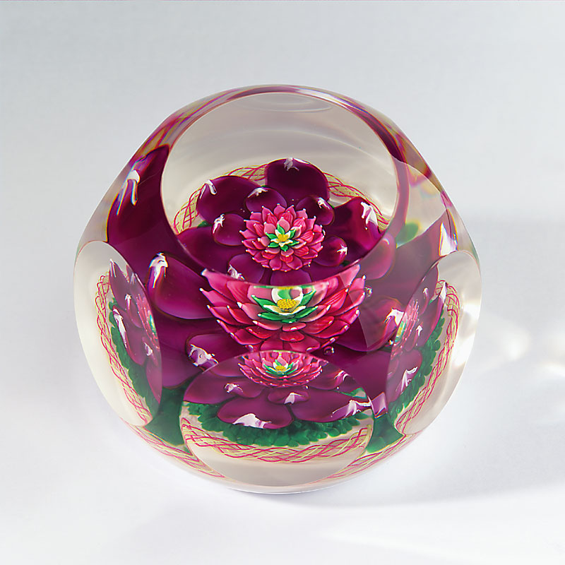 Farfalla Paperweight Saint Louis Pourpre Orchidée SL 0500
