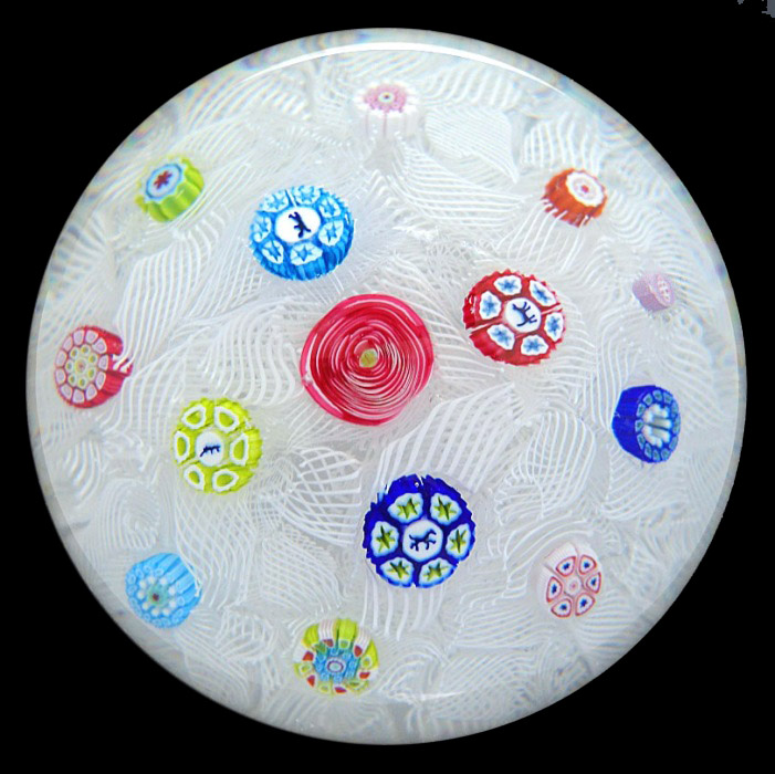 Farfalla Paperweight Saint Louis Spaced Millefiori SL 046