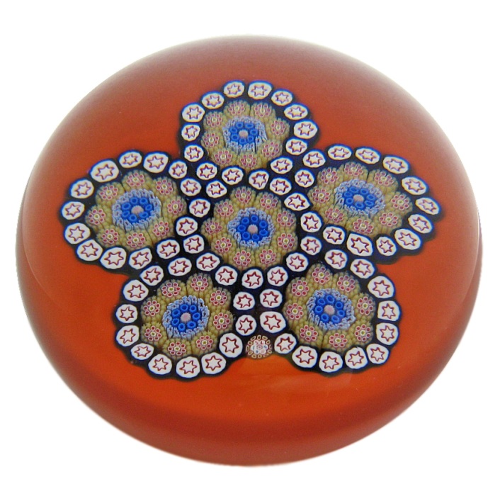 Farfalla Paperweight Saint Louis Spitzendeckchen Doily Patterned Millefiori SL 099