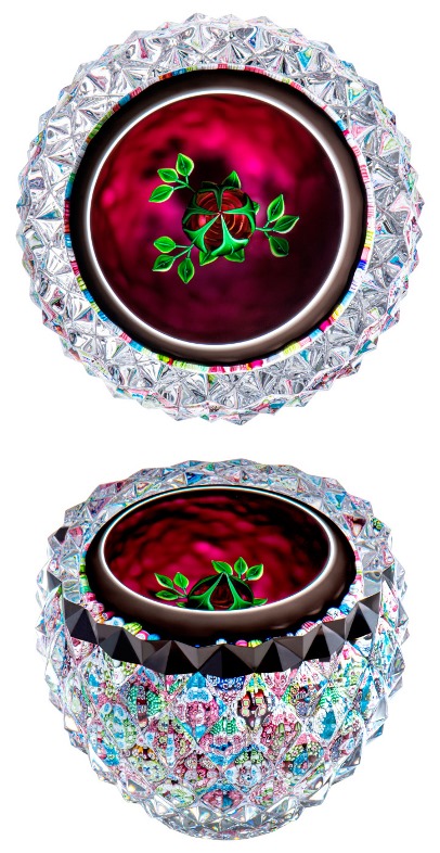 Farfalla Paperweight Saint Louis Sub Rosa SL 20500