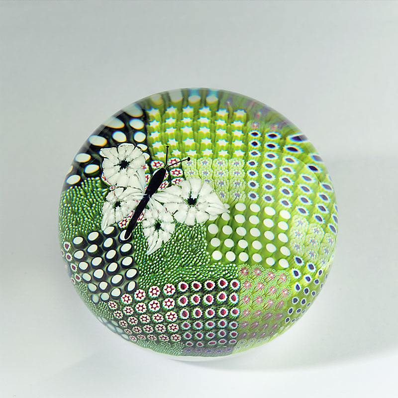 Farfalla Paperweight Saint Louis Verte Prairie SL 0106