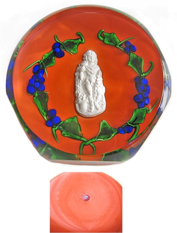Farfalla Paperweight Saint Louis Vier Jahreszeiten Herbst SL 086
