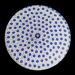 Farfalla Paperweight Saint Louis Weisser Bluetenteppich SL 997