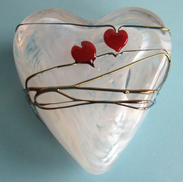 Farfalla Paperweight Salazar David Rote Herzen paarweise DS 021