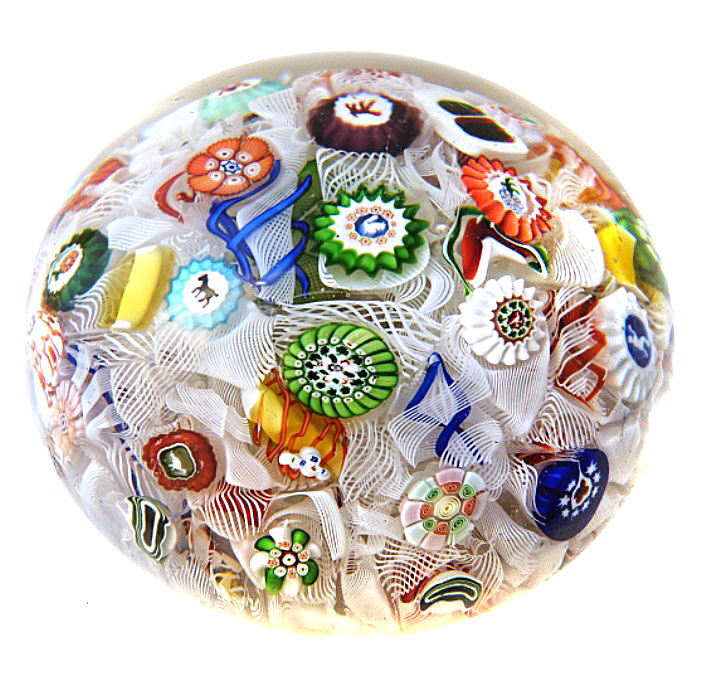 Farfalla Paperweight Scattered Millefiori datiert 1847 0115 BC
