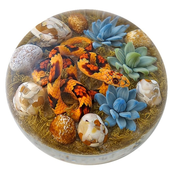 Farfalla Paperweight Smith Gordon Kornnatter und Sukkulenten GS 303