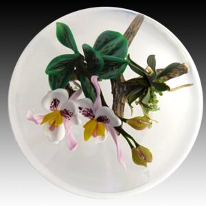 Farfalla Paperweight Stankard Paul Aufsitzer Orchidee ST 277