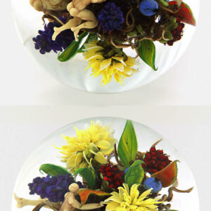 Farfalla Paperweight Stankard Paul Lilac Bouquet Orb with Root People ST 265