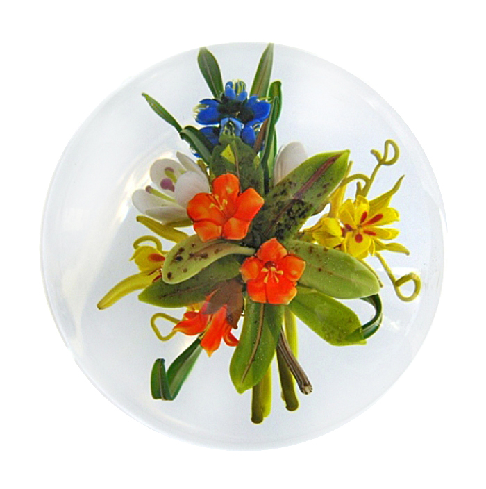 Farfalla Paperweight Stankard Paul Pine Barren Arbutus Bouquet ST 278