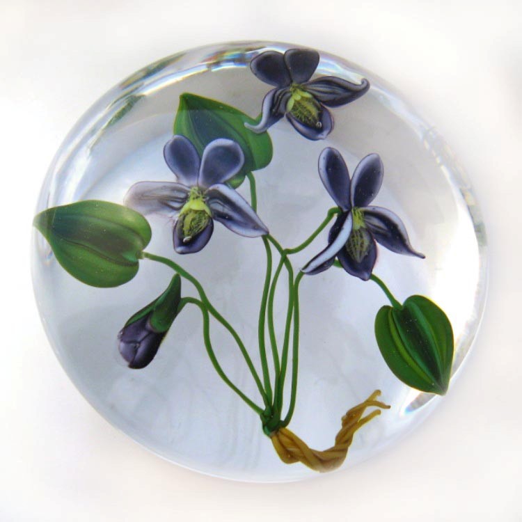 Farfalla Paperweight Stankard Paul Veilchen Violets ST 266