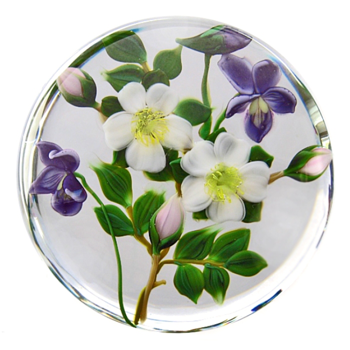 Farfalla Paperweight Stankard Paul Wildrose und Veilchen ST 276