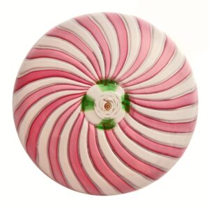 Farfalla Paperweight Swirl rosa weiss mit Clichy Rose 1032 CL