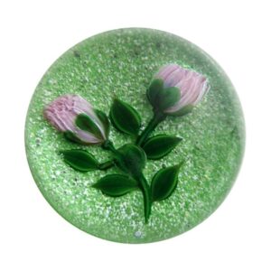 Farfalla Paperweight Tarsitano Debbie Federblume auf Jasper Grund DT 754