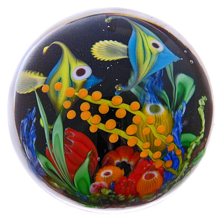 Farfalla Paperweight Ward Mayauel Fische im Korallenriff MW 3108