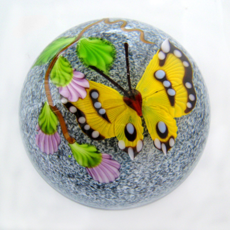 Farfalla Paperweight Ward Mayauel Gelber Schmetterling MW 3082a