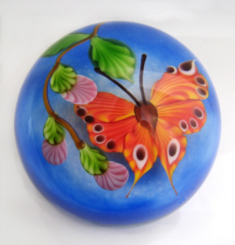 Farfalla Paperweight Ward Mayauel In the Sky orange Schmetterling MW 3083