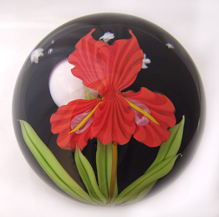Farfalla Paperweight Ward Mayauel Rote Iris MW 3093