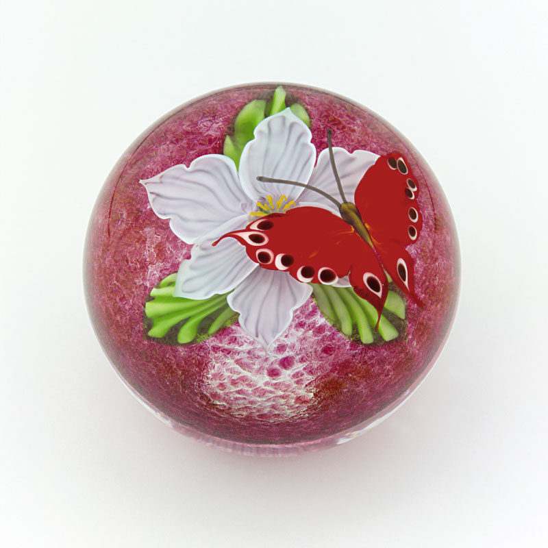 Farfalla Paperweight Ward Mayauel Roter Schmetterling MW 3049