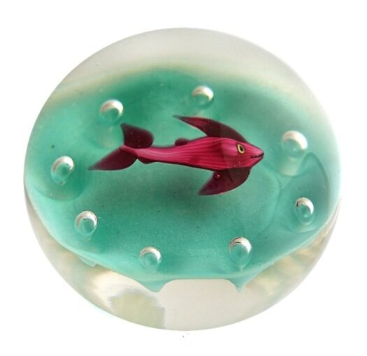 Farfalla Paperweight Ysart Paul Fisch PY 181